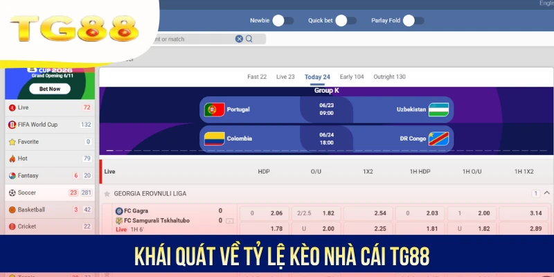 Khái quát về tỷ lệ kèo nhà cái TG88