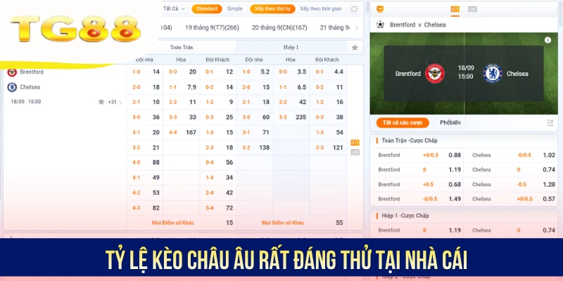 Tỷ lệ kèo Châu Âu rất đáng thử tại nhà cái